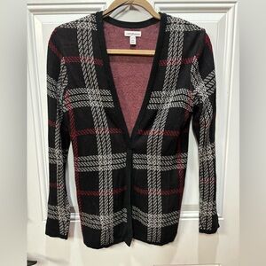 Croft answered Barrow Cardigan. Petite black white and red. Like new condition